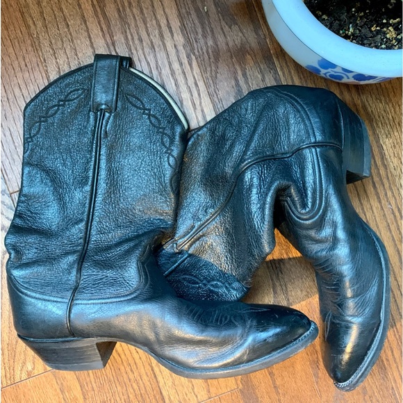 Larry Mahan Cowboy Western Boot Black Leather Sz 10.5E ElPaso Texas Handcrafted - Picture 14 of 14